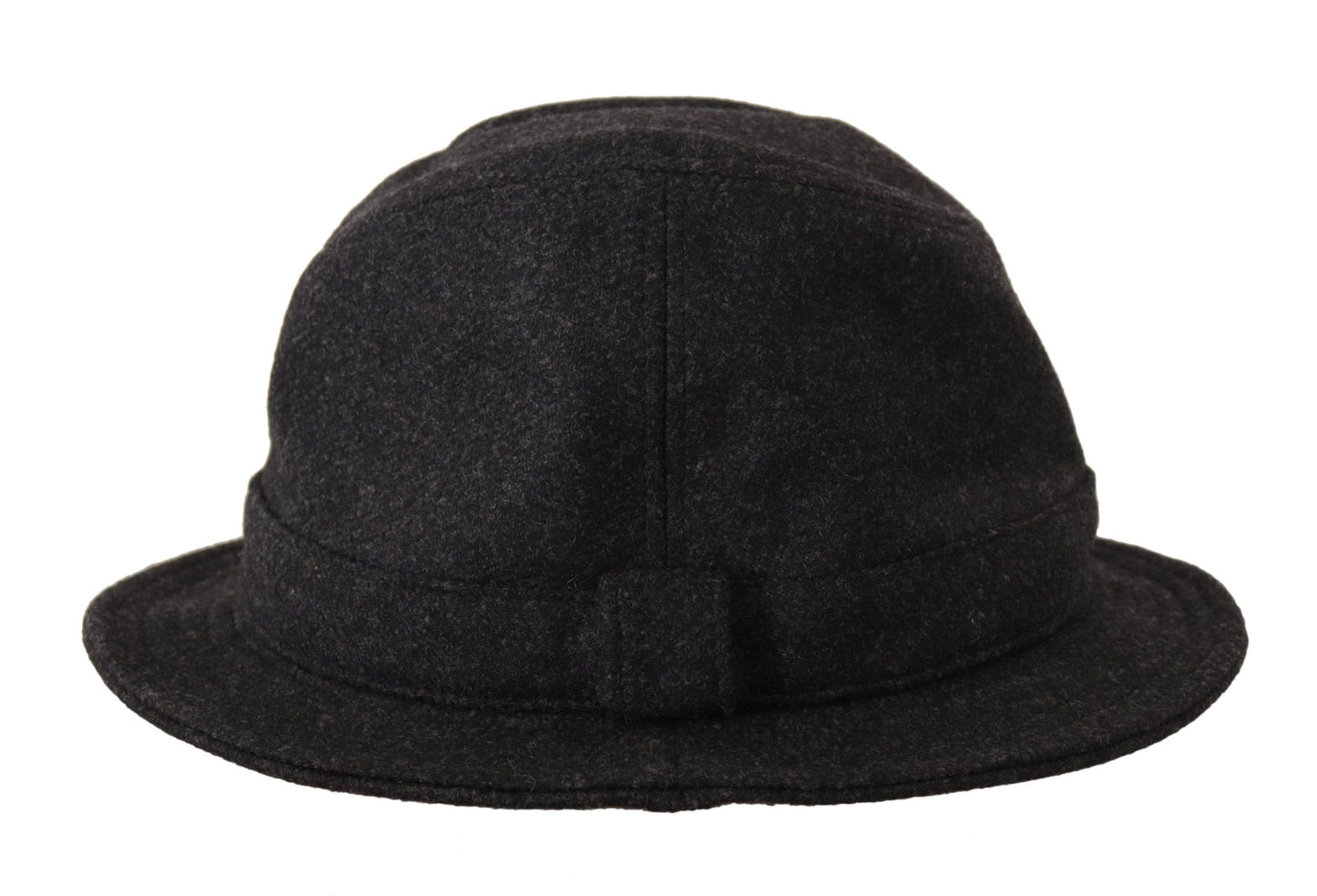 Dolce & Gabbana Gray Virgin Wool Logo Fedora Trilby Cappello Hat Curated Luxury Accessories by Orvyn