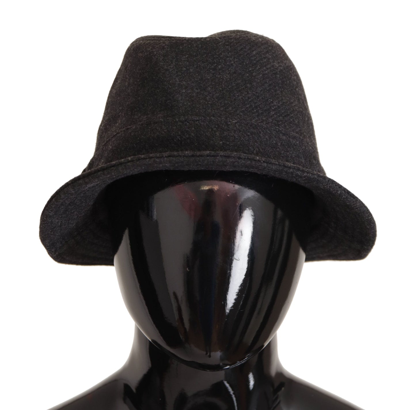 Dolce & Gabbana Gray Virgin Wool Logo Fedora Trilby Cappello Hat Curated Luxury Accessories by Orvyn