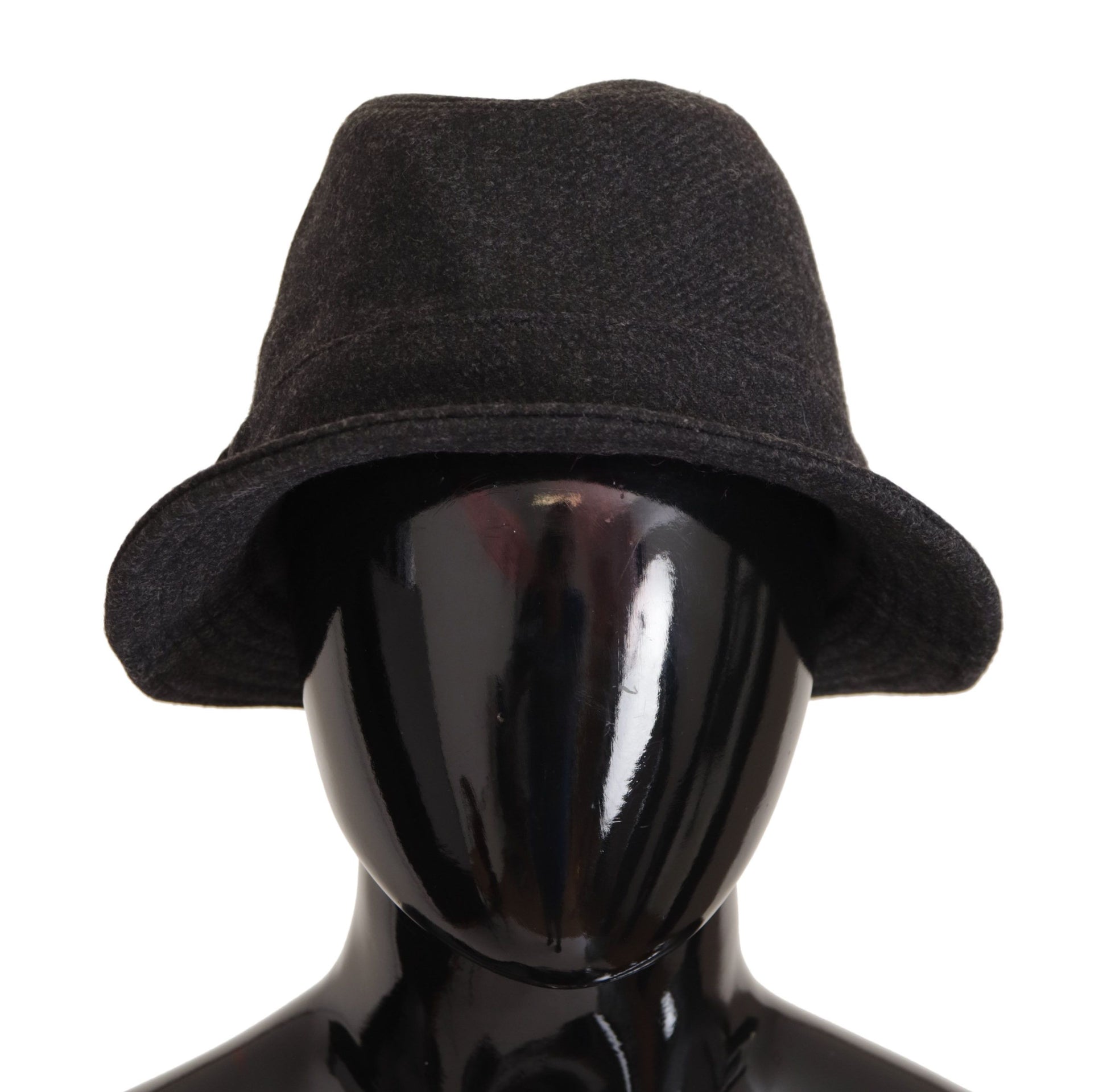 Dolce & Gabbana Gray Virgin Wool Logo Fedora Trilby Cappello Hat Curated Luxury Accessories by Orvyn