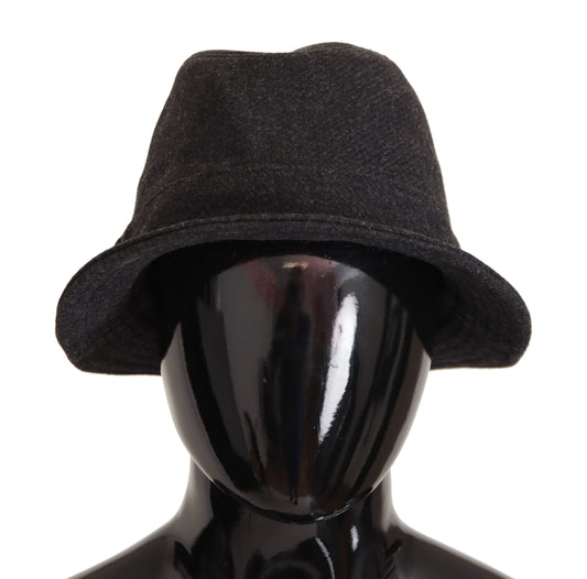 Dolce & Gabbana Gray Virgin Wool Logo Fedora Trilby Cappello Hat Curated Luxury Accessories by Orvyn