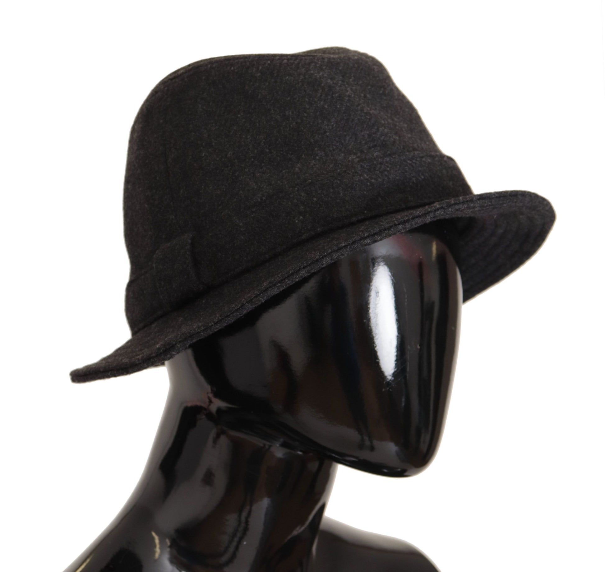 Dolce & Gabbana Gray Virgin Wool Logo Fedora Trilby Cappello Hat Curated Luxury Accessories by Orvyn