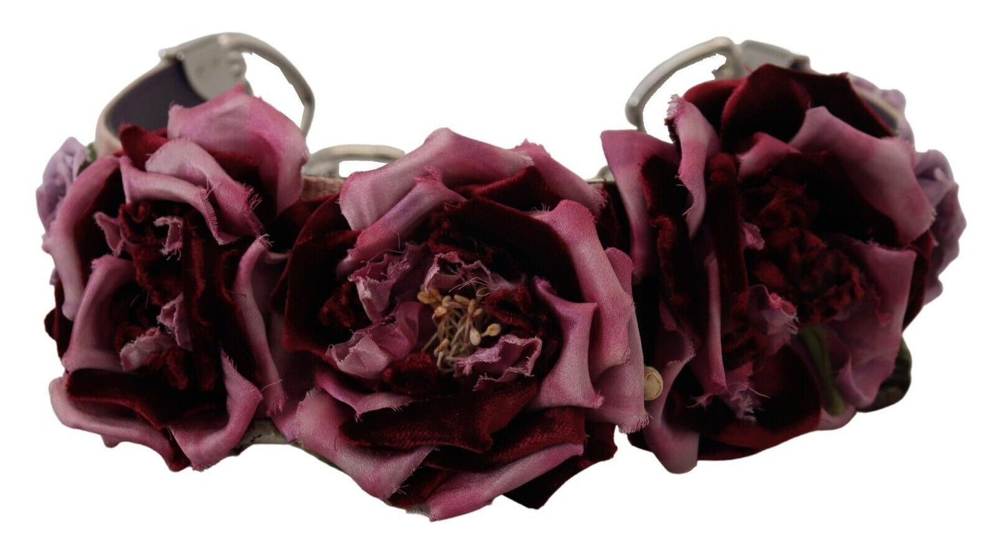Dolce & Gabbana Multicolor Floral Appliques Metal Shoulder Strap Curated Luxury Accessories by Orvyn