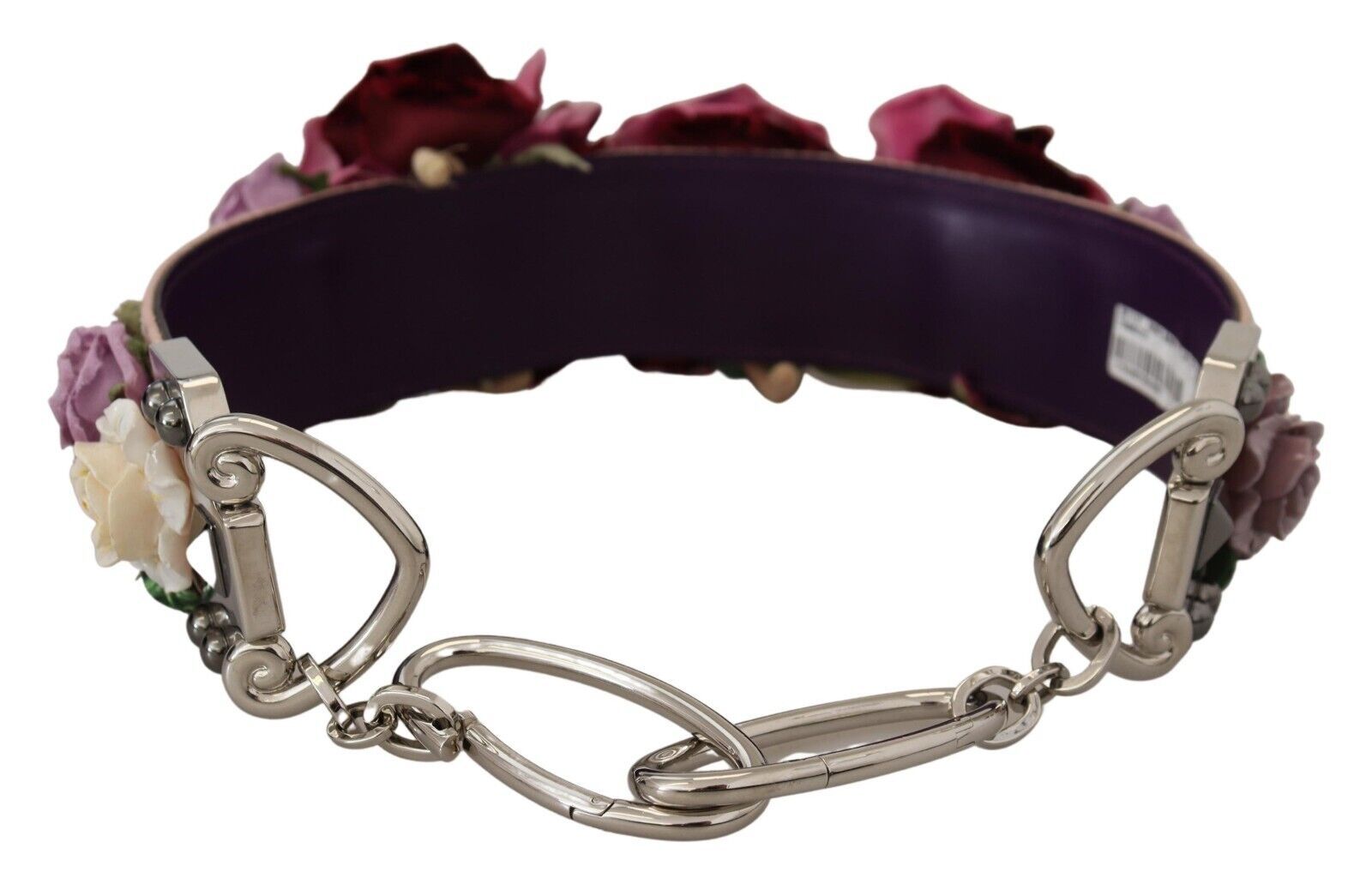 Dolce & Gabbana Multicolor Floral Appliques Metal Shoulder Strap Curated Luxury Accessories by Orvyn