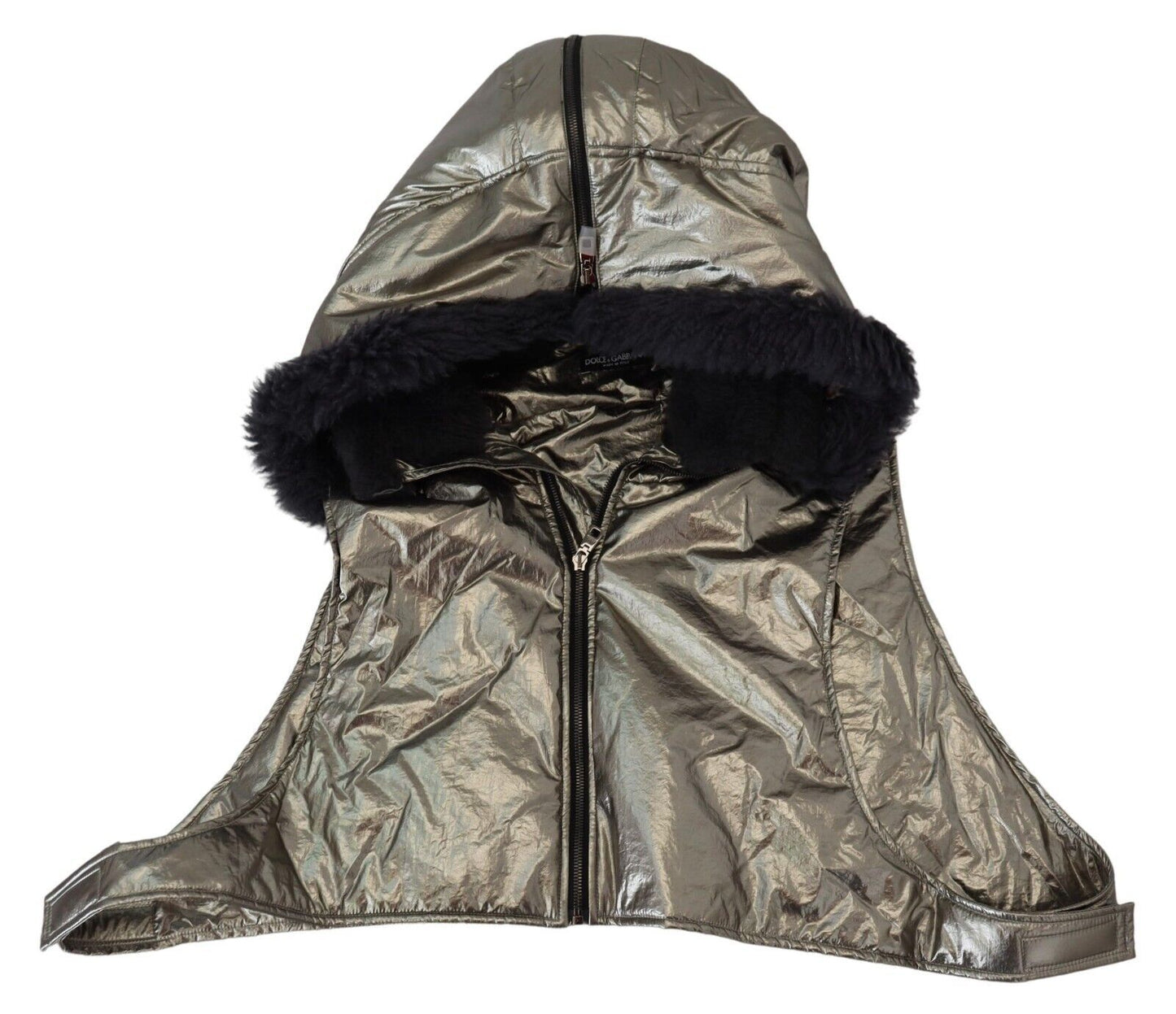Dolce & Gabbana Silver Fur Whole Head Wrap Men Capello Nylon Hat Curated Luxury Accessories by Orvyn