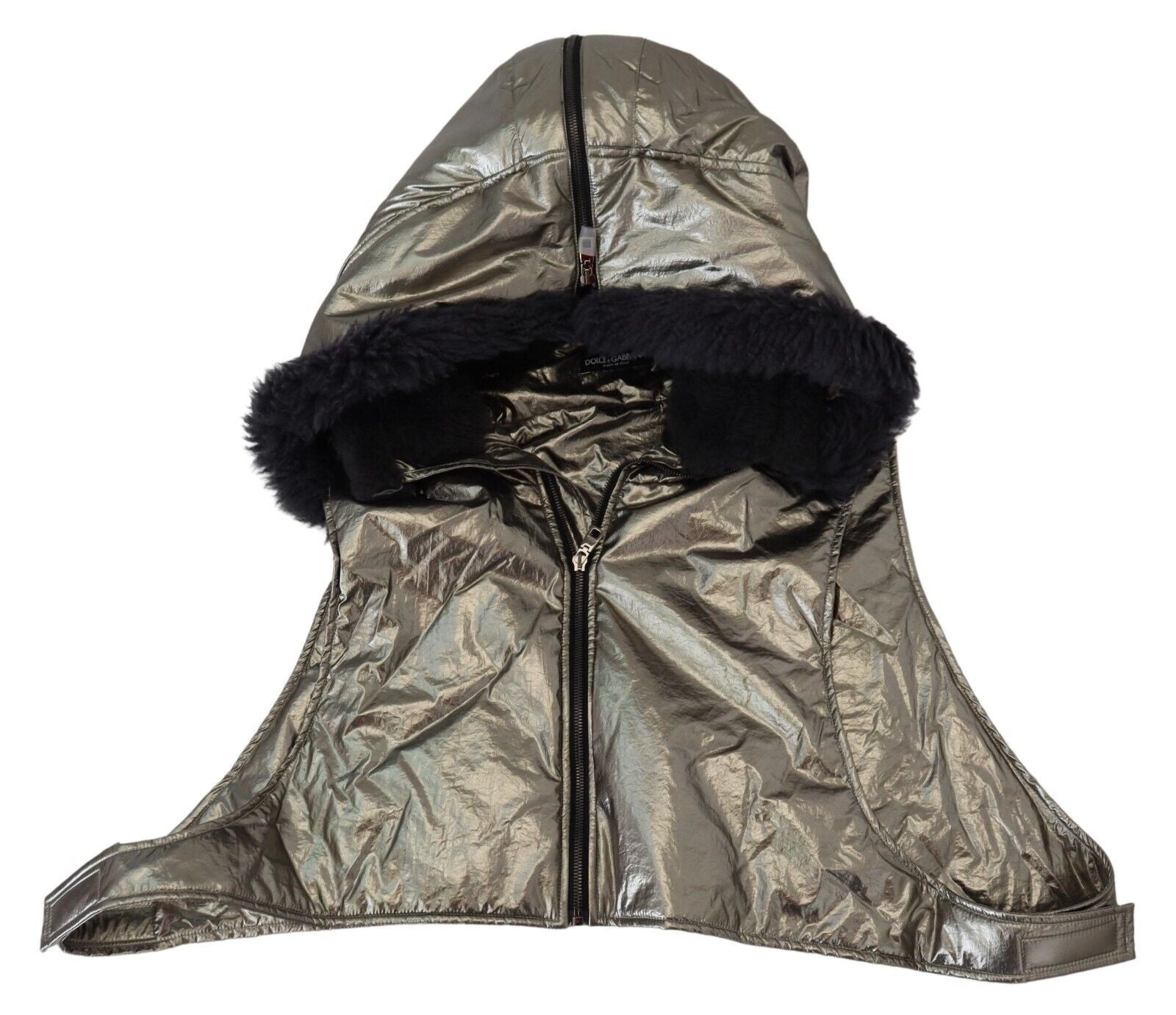 Dolce & Gabbana Silver Fur Whole Head Wrap Men Capello Nylon Hat Curated Luxury Accessories by Orvyn