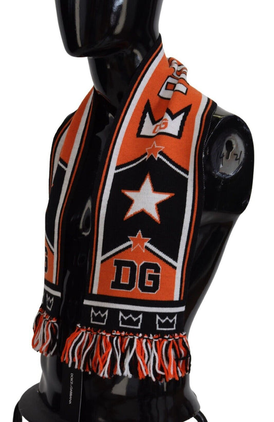 Dolce & Gabbana Multicolor DG Logo Printed Men Neck Wrap Shawl Scarf Curated Luxury Accessories by Orvyn