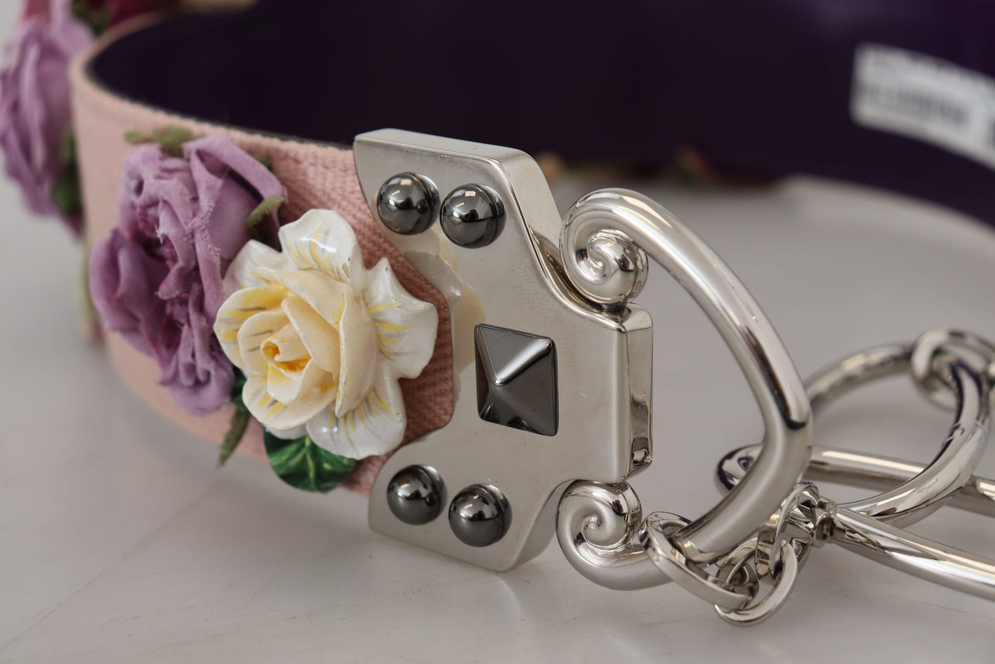 Dolce & Gabbana Multicolor Floral Appliques Metal Shoulder Strap Curated Luxury Accessories by Orvyn