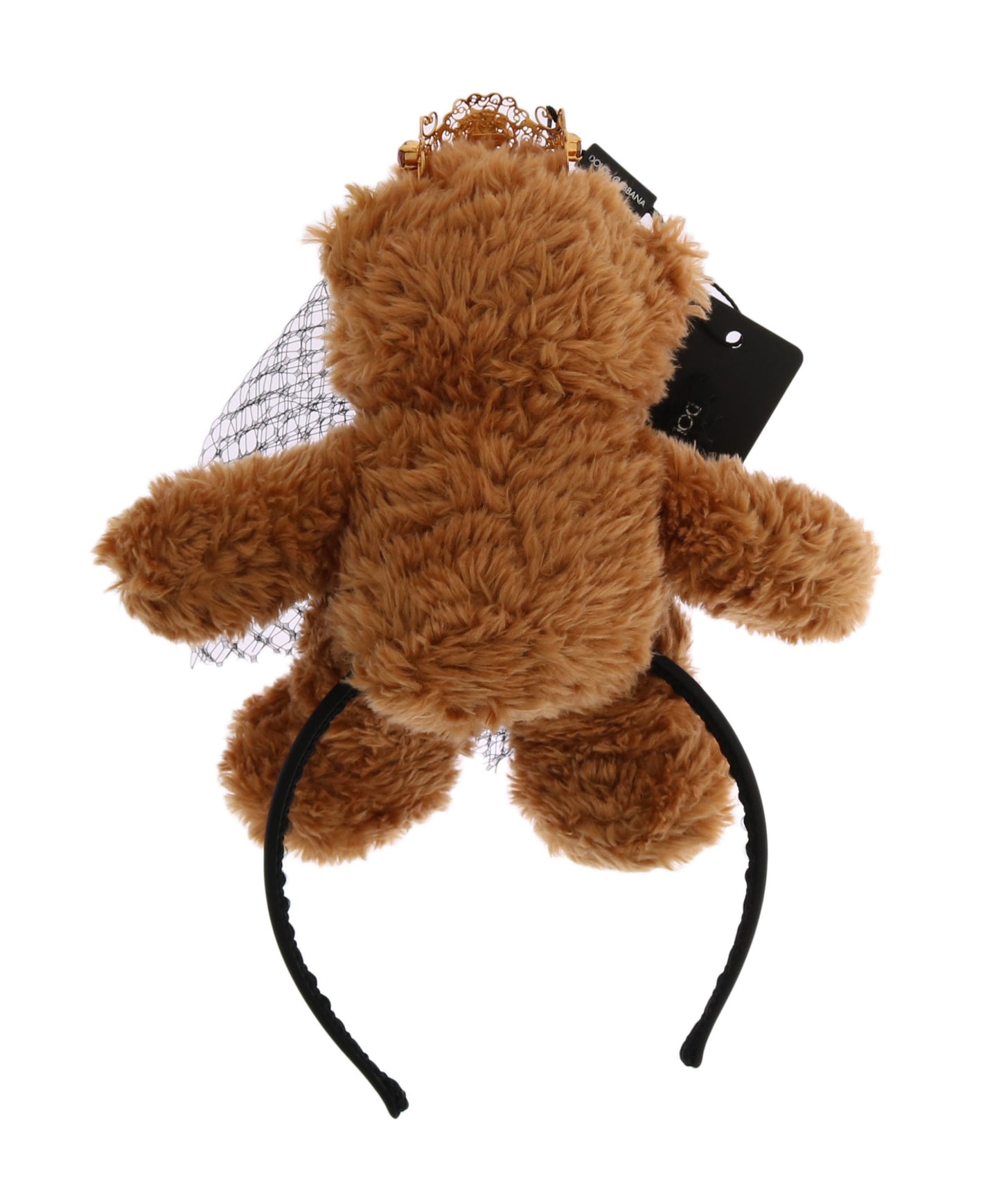 Dolce & Gabbana Teddy Bear Gold Crystal Crown Tiara Diadem Hair Band Curated Luxury Accessories by Orvyn