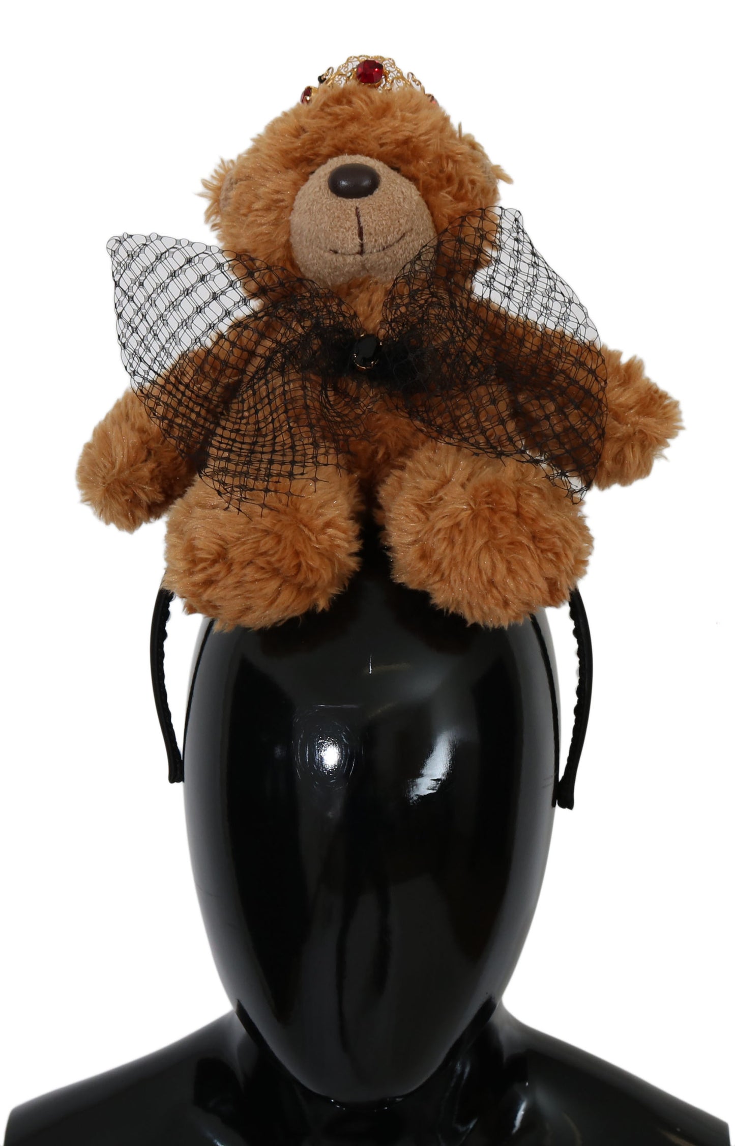 Dolce & Gabbana Teddy Bear Gold Crystal Crown Tiara Diadem Hair Band Curated Luxury Accessories by Orvyn