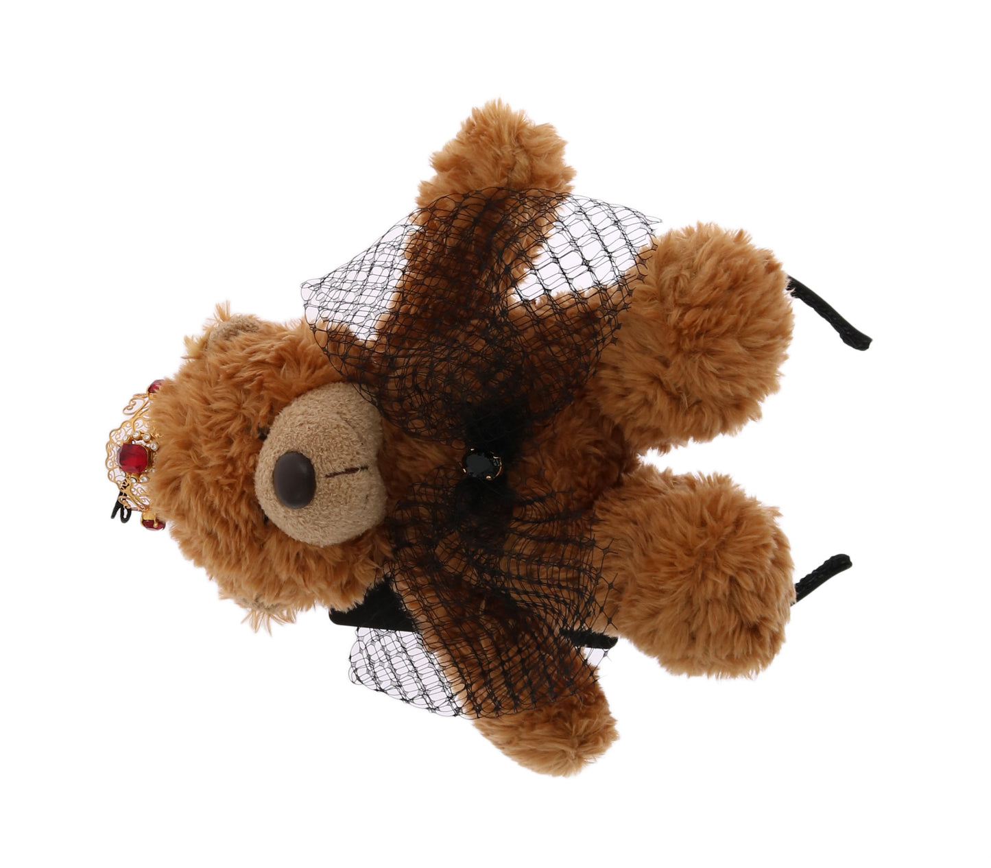 Dolce & Gabbana Teddy Bear Gold Crystal Crown Tiara Diadem Hair Band Curated Luxury Accessories by Orvyn