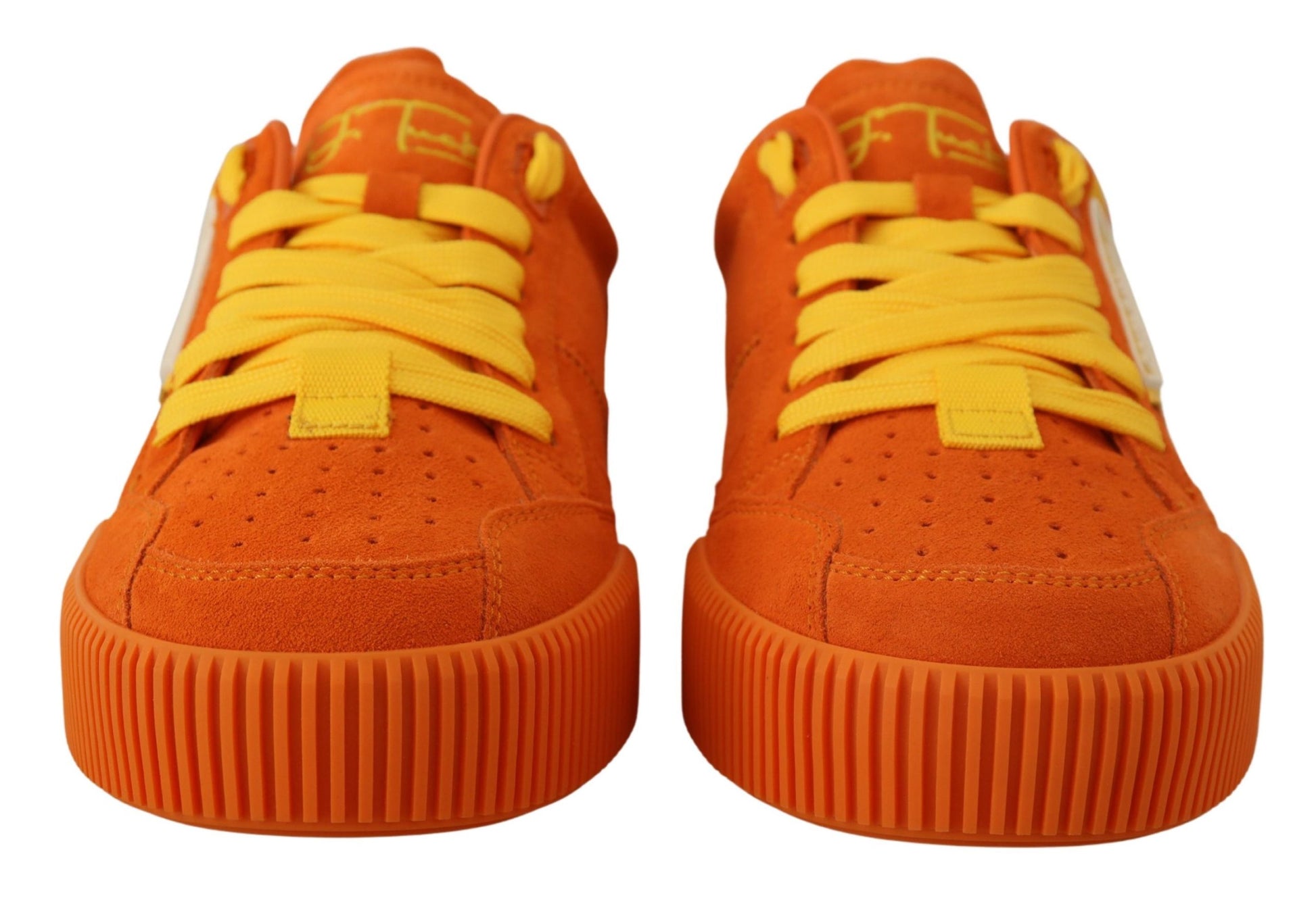 Dolce & Gabbana Orange Leather P.j. Tucker Sneakers Shoes Curated Luxury Accessories by Orvyn