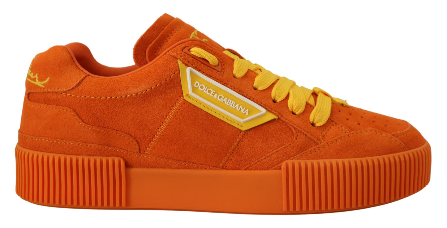 Dolce & Gabbana Orange Leather P.j. Tucker Sneakers Shoes Curated Luxury Accessories by Orvyn