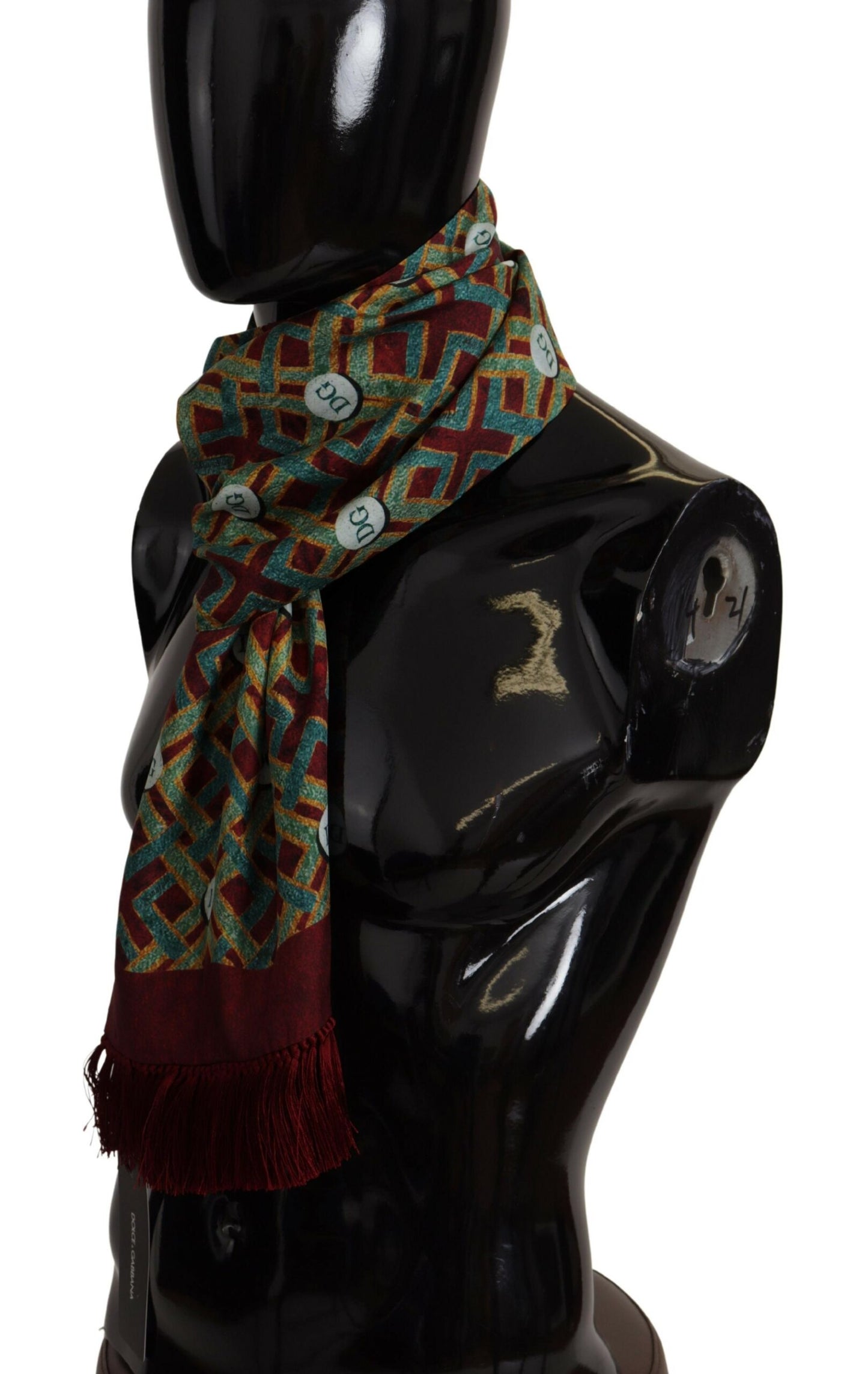 Dolce & Gabbana Multicolor DG Logo Shawl Warm Neck Wrap Fringe Scarf Curated Luxury Accessories by Orvyn