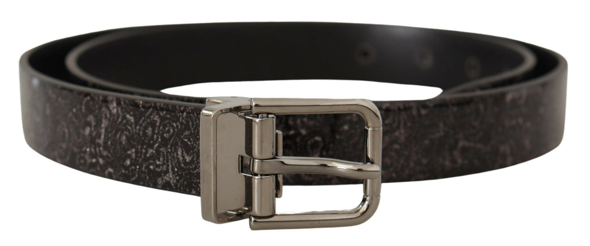 Dolce & Gabbana Black Goccia Glitter Patent Leather Buckle Vernice Belt schwarz