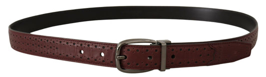 Dolce & Gabbana Brown Perforated Leather Metal Buckle Belt braun