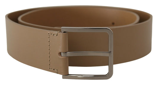 Dolce & Gabbana Beige Wide Silver Metal Belt