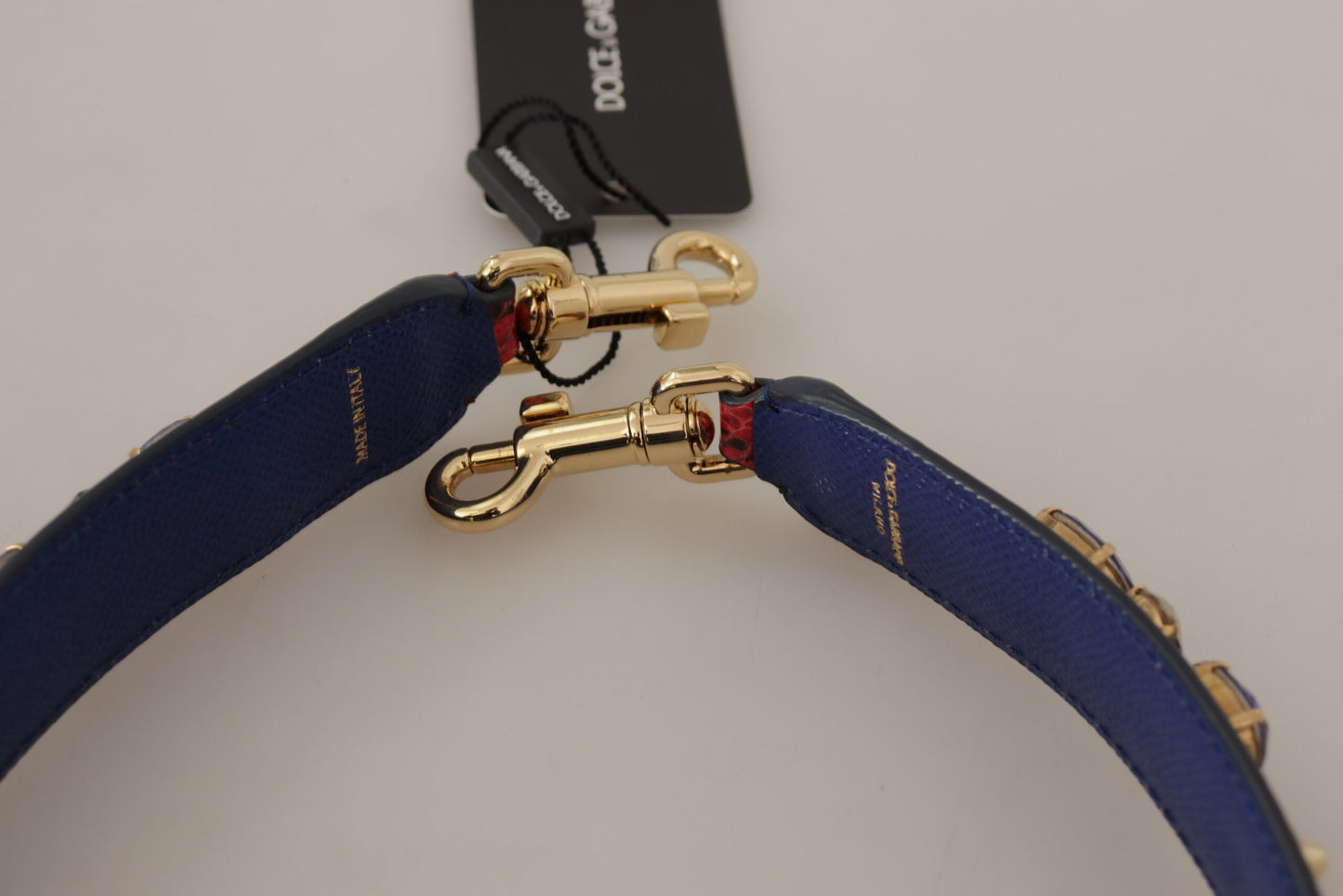 Dolce & Gabbana Red Exotic Leather Crystals Bag Shoulder Strap Curated Luxury Accessories by Orvyn