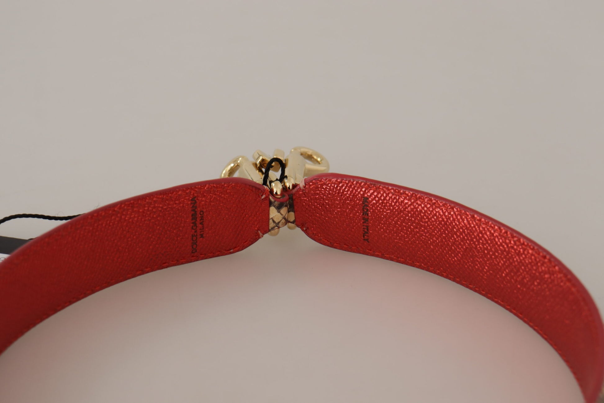 Dolce & Gabbana Beige Exotic Leather Crystals Shoulder Strap Curated Luxury Accessories by Orvyn