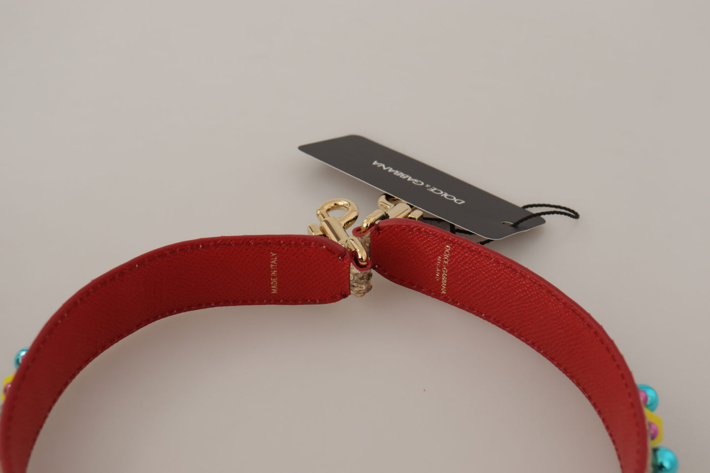 Dolce & Gabbana Beige Python Leather Crystals Shoulder Strap Curated Luxury Accessories by Orvyn