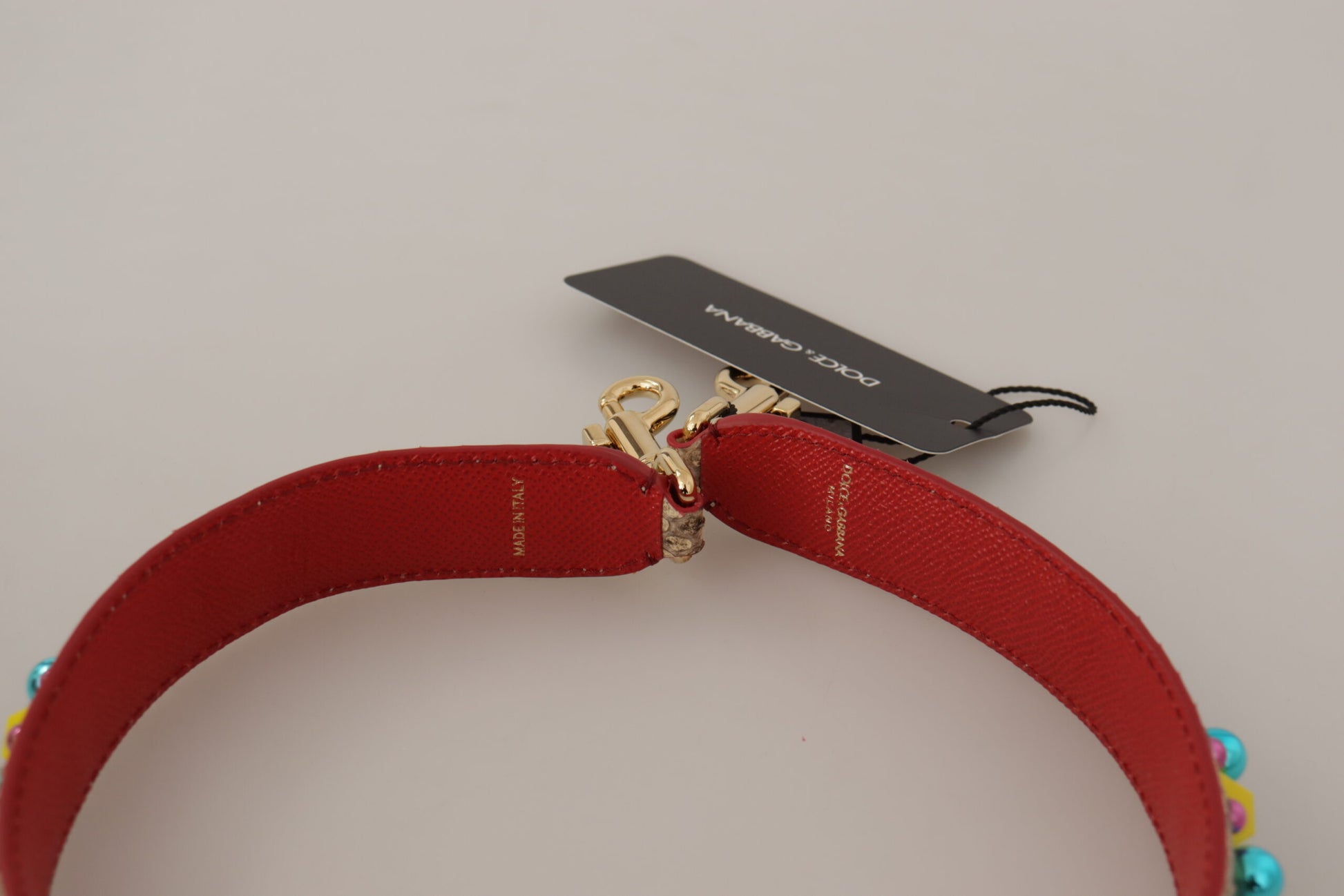 Dolce & Gabbana Beige Python Leather Crystals Shoulder Strap Curated Luxury Accessories by Orvyn
