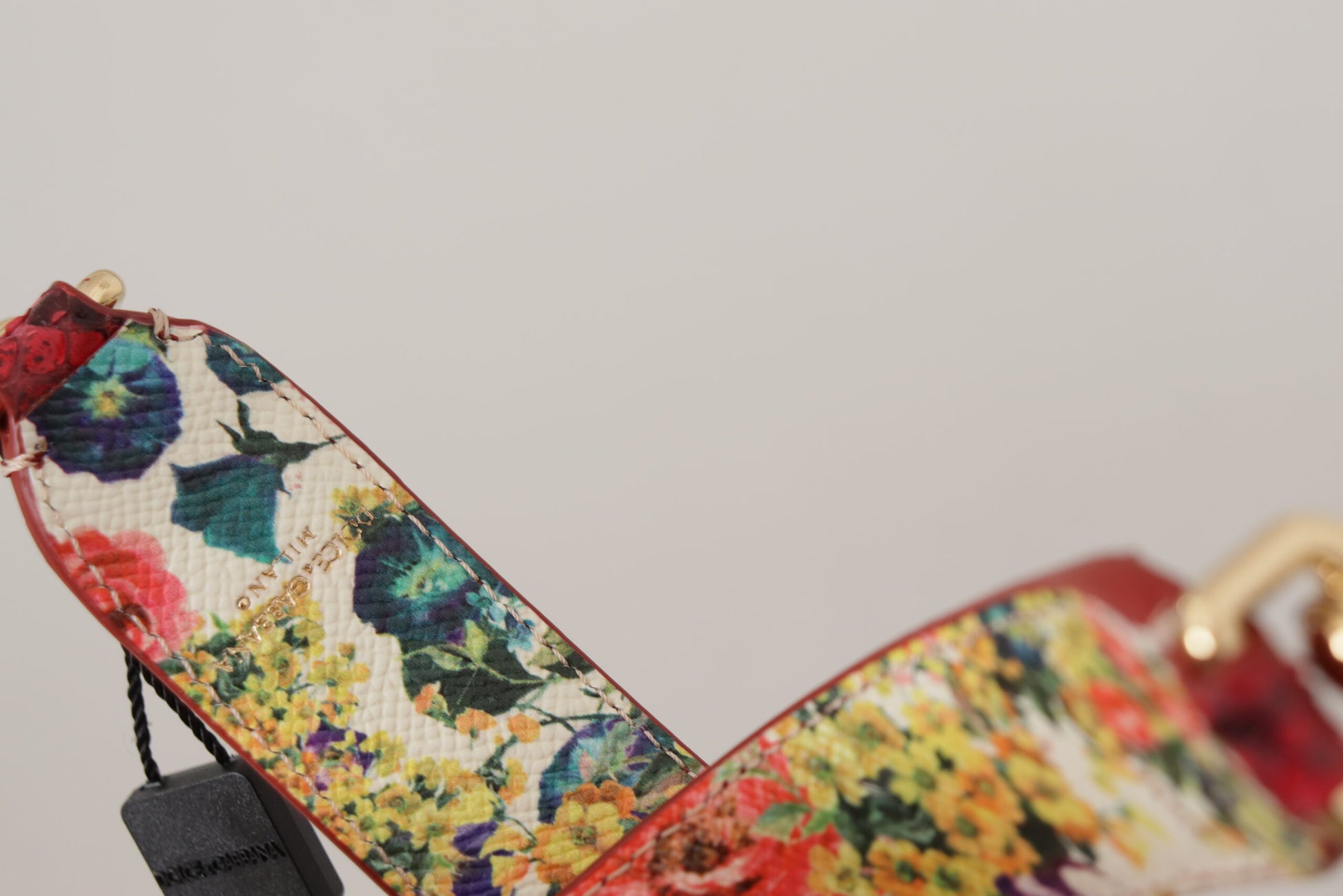 Dolce & Gabbana Red Exotic Leather Crystals Reversible Shoulder Strap Curated Luxury Accessories by Orvyn