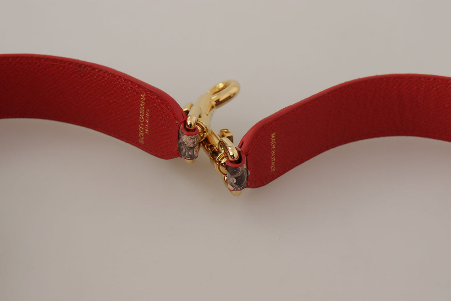 Dolce & Gabbana Brown Python Leather Crystals Shoulder Strap Curated Luxury Accessories by Orvyn