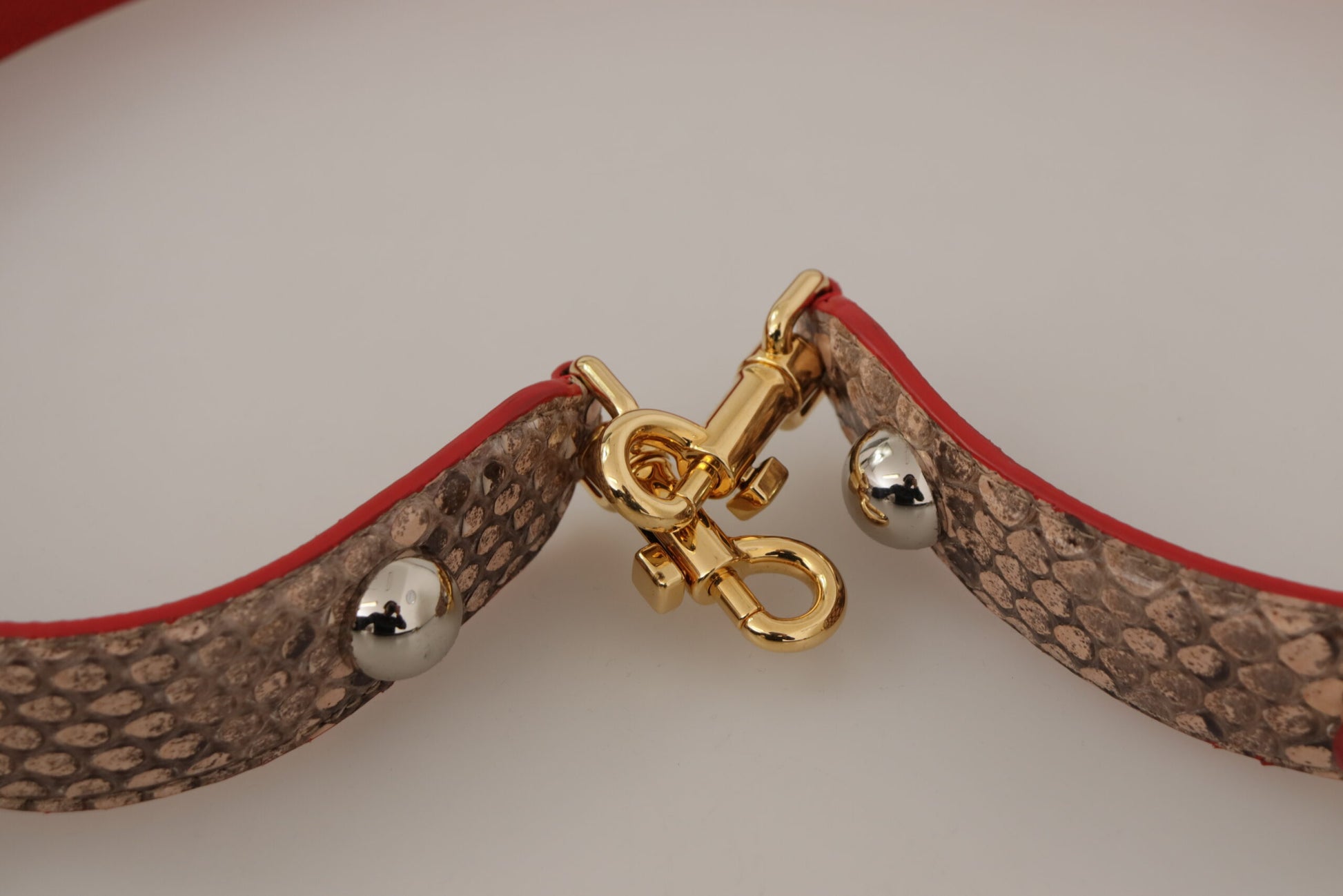 Dolce & Gabbana Brown Python Leather Crystals Shoulder Strap Curated Luxury Accessories by Orvyn