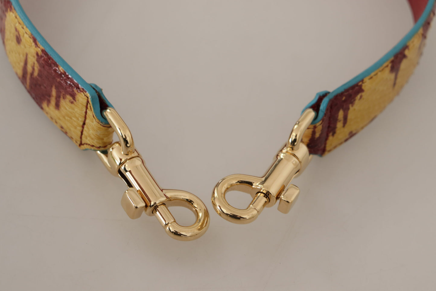 Dolce & Gabbana Yellow Red Leather Gold Tone Shoulder Strap Curated Luxury Accessories by Orvyn