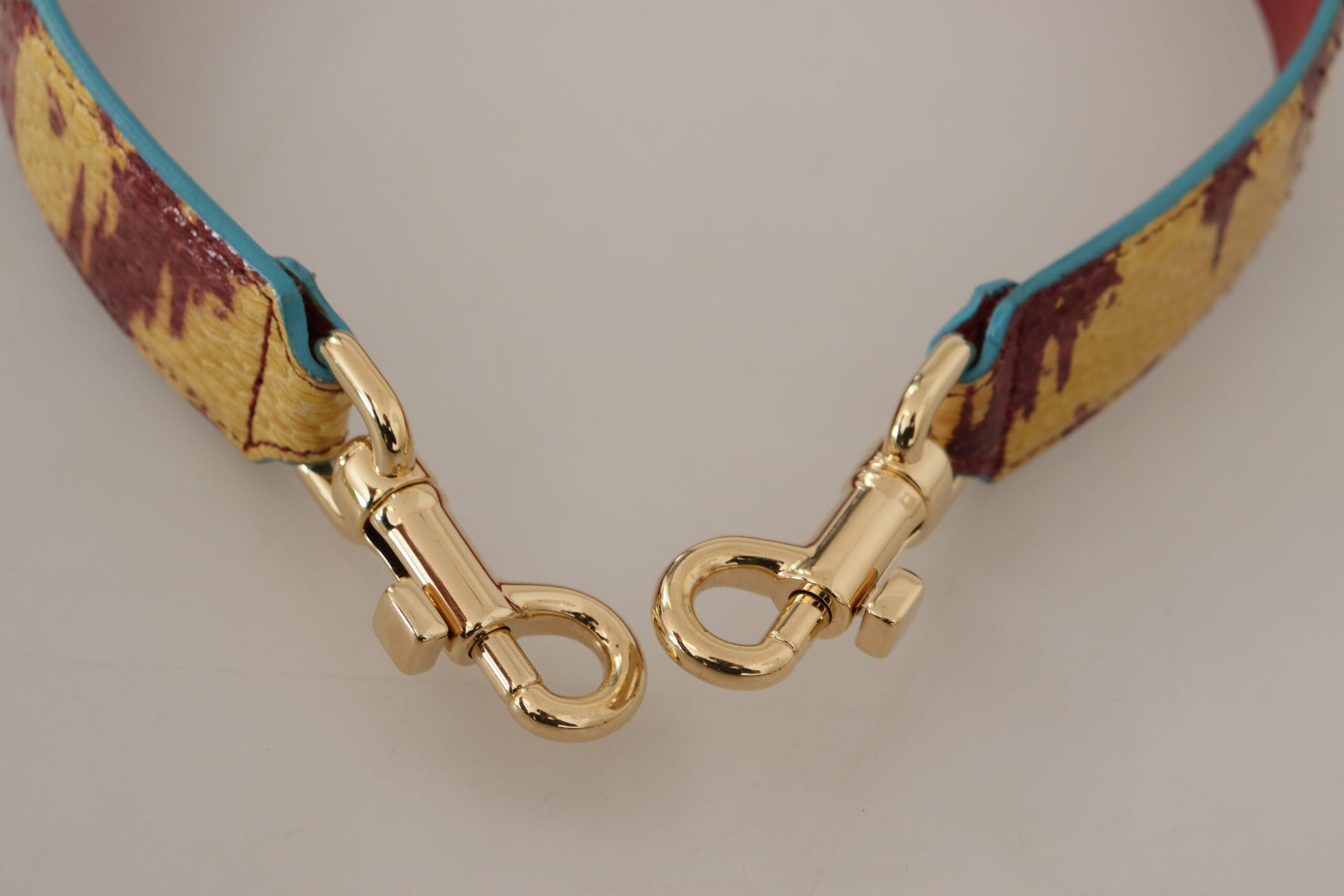Dolce & Gabbana Yellow Red Leather Gold Tone Shoulder Strap Curated Luxury Accessories by Orvyn