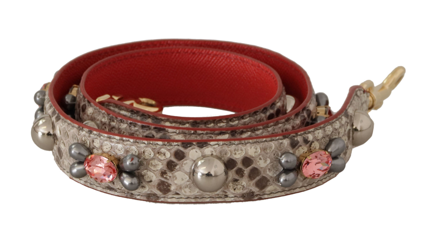 Dolce & Gabbana Beige Exotic Leather Studded Shoulder Strap Curated Luxury Accessories by Orvyn
