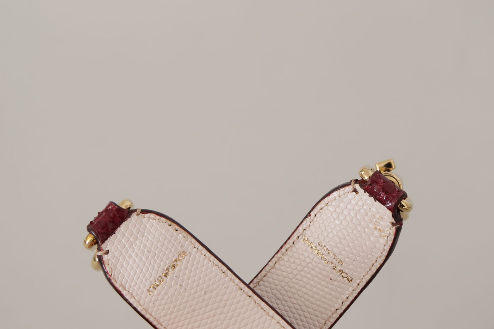 Dolce & Gabbana Bordeaux Leather Crystals Bag Shoulder Strap Curated Luxury Accessories by Orvyn