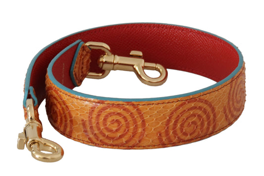 Dolce & Gabbana Orange Leather Swirl Print Bag Shoulder Strap Curated Luxury Accessories by Orvyn