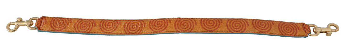Dolce & Gabbana Orange Leather Swirl Print Bag Shoulder Strap Curated Luxury Accessories by Orvyn