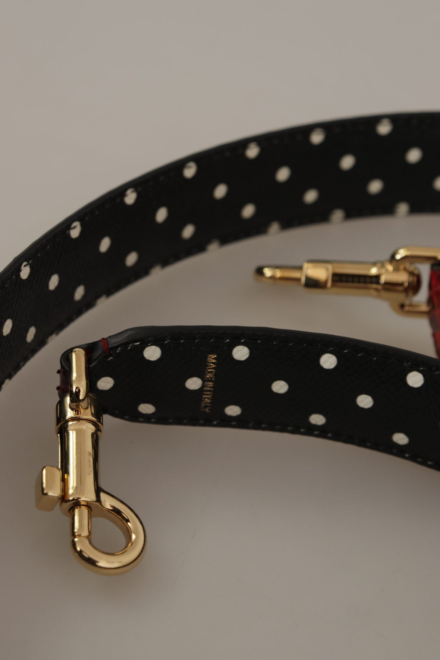 Dolce & Gabbana Red Python Leather Crystals Reversible Shoulder Strap Curated Luxury Accessories by Orvyn