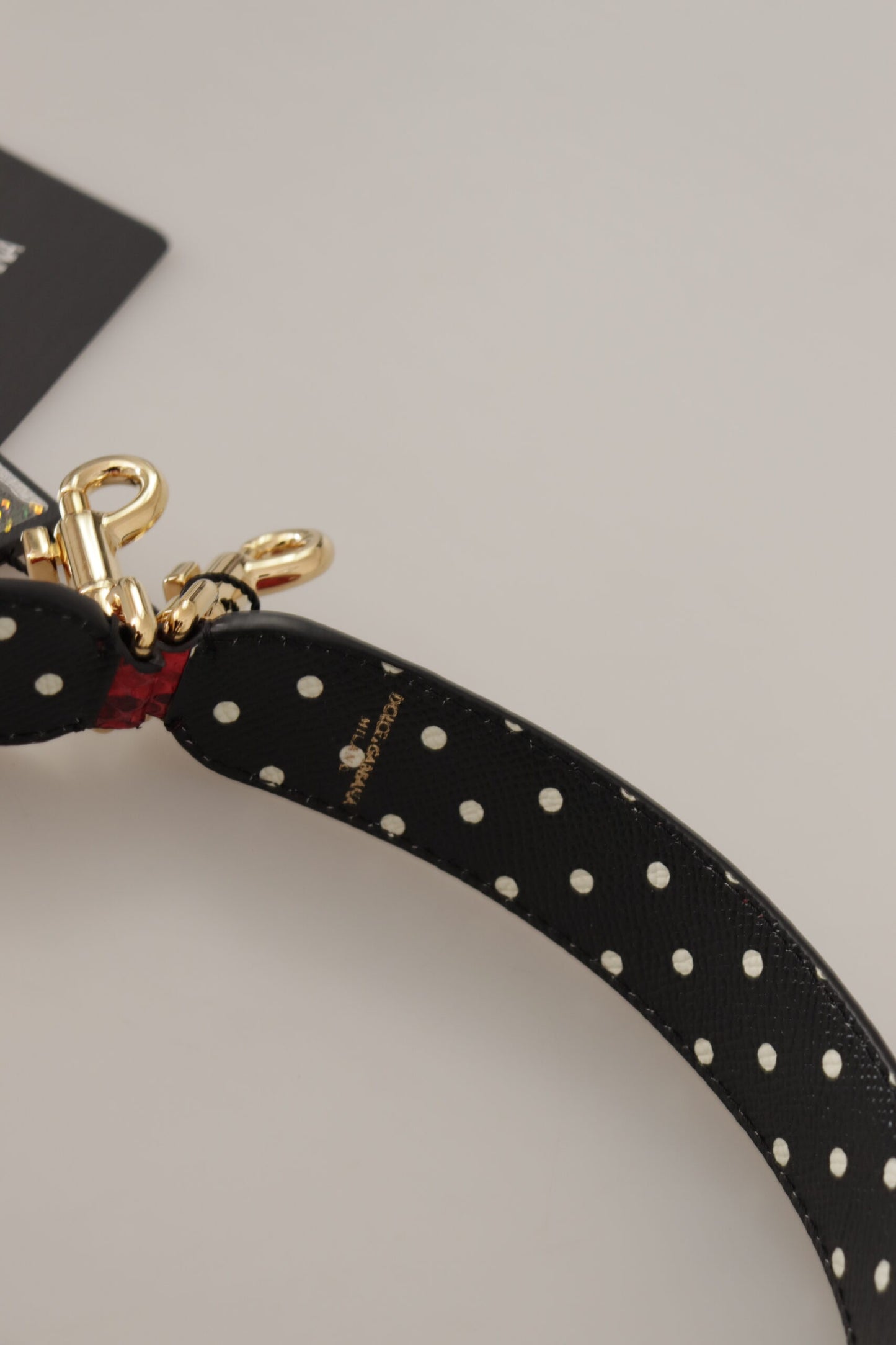 Dolce & Gabbana Red Python Leather Crystals Reversible Shoulder Strap Curated Luxury Accessories by Orvyn