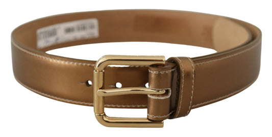 Dolce & Gabbana Bronze Gold Logo Waist Buckle Belt