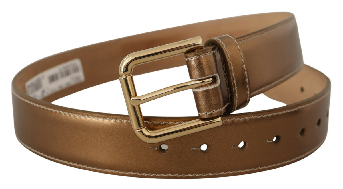 Dolce & Gabbana Bronze Gold Logo Waist Buckle Belt