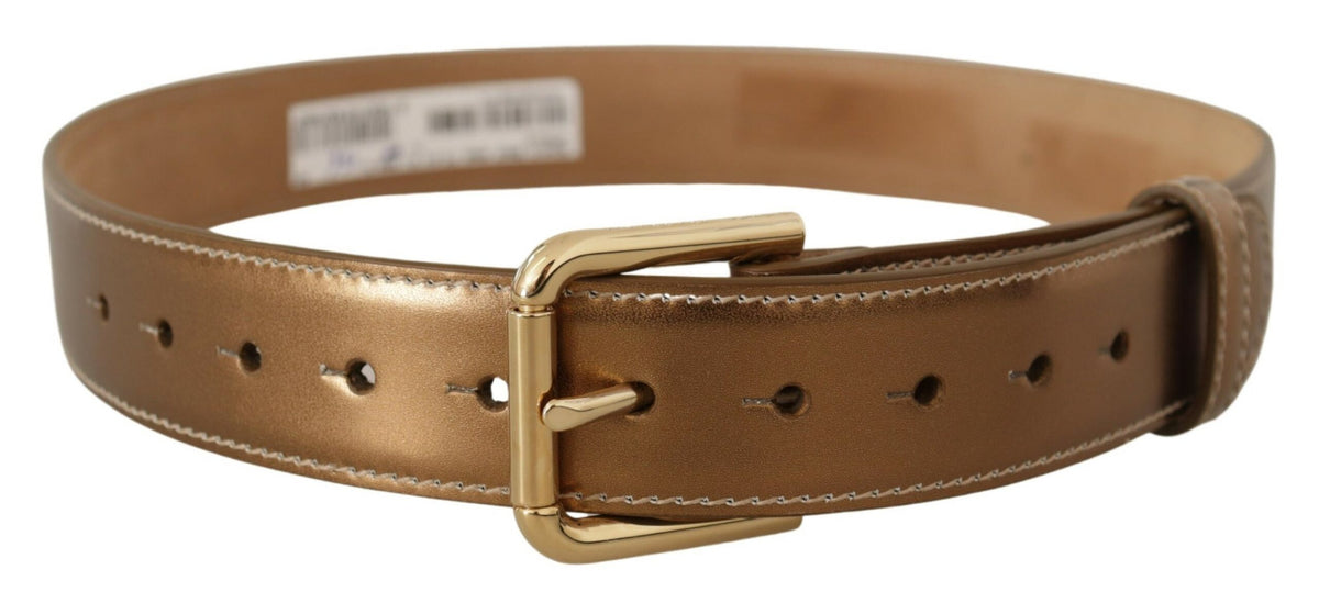 Dolce & Gabbana Bronze Gold Logo Waist Buckle Belt