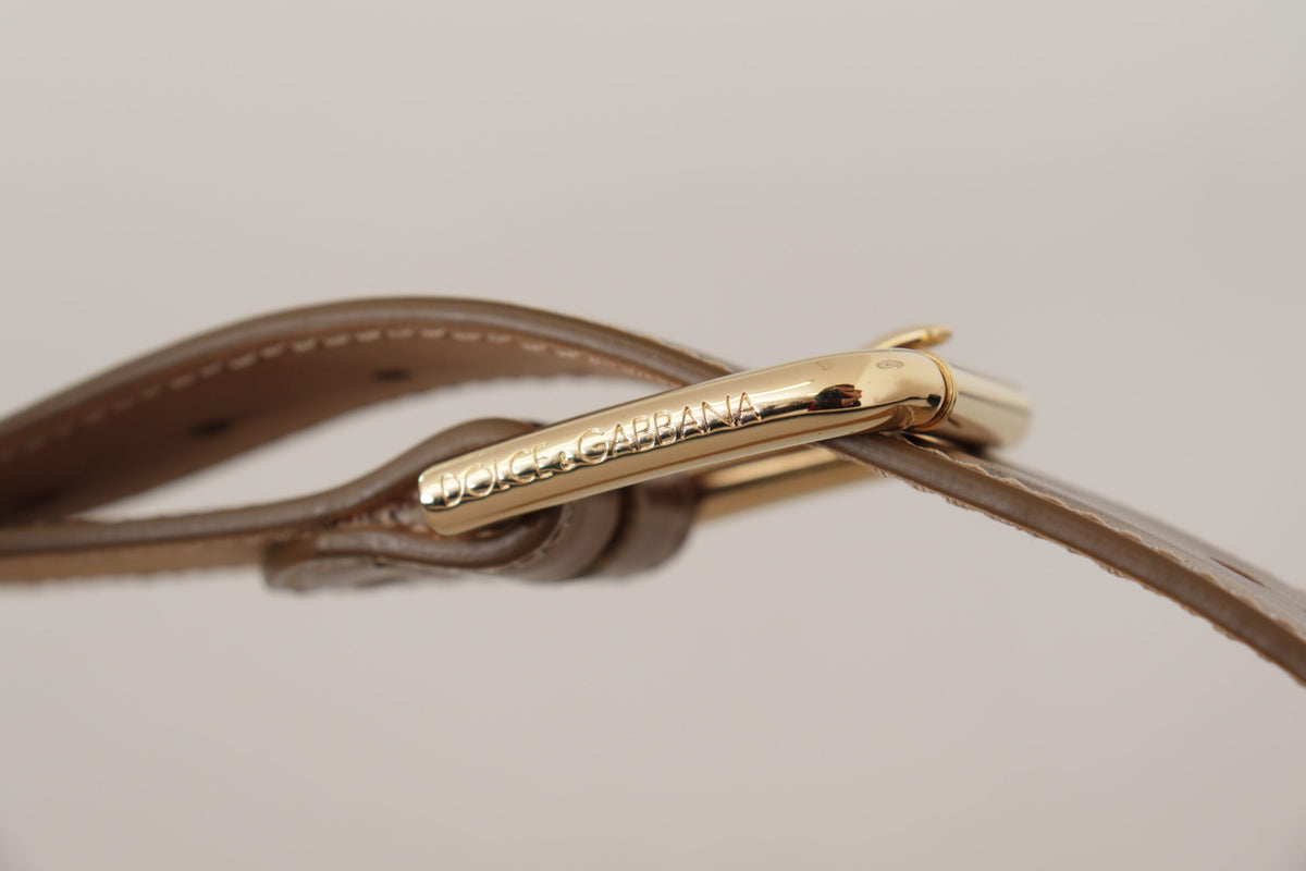 Dolce & Gabbana Bronze Gold Logo Waist Buckle Belt