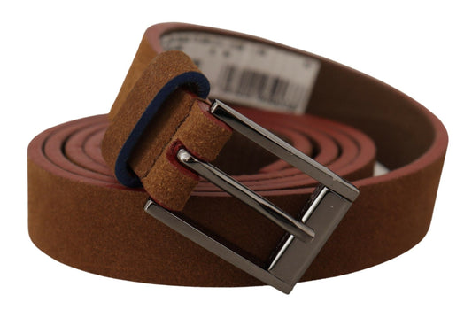 Dolce & Gabbana Brown Logo Engraved Metal Waist Buckle Belt braun