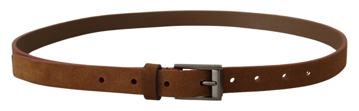 Dolce & Gabbana Brown Logo Engraved Metal Waist Buckle Belt braun