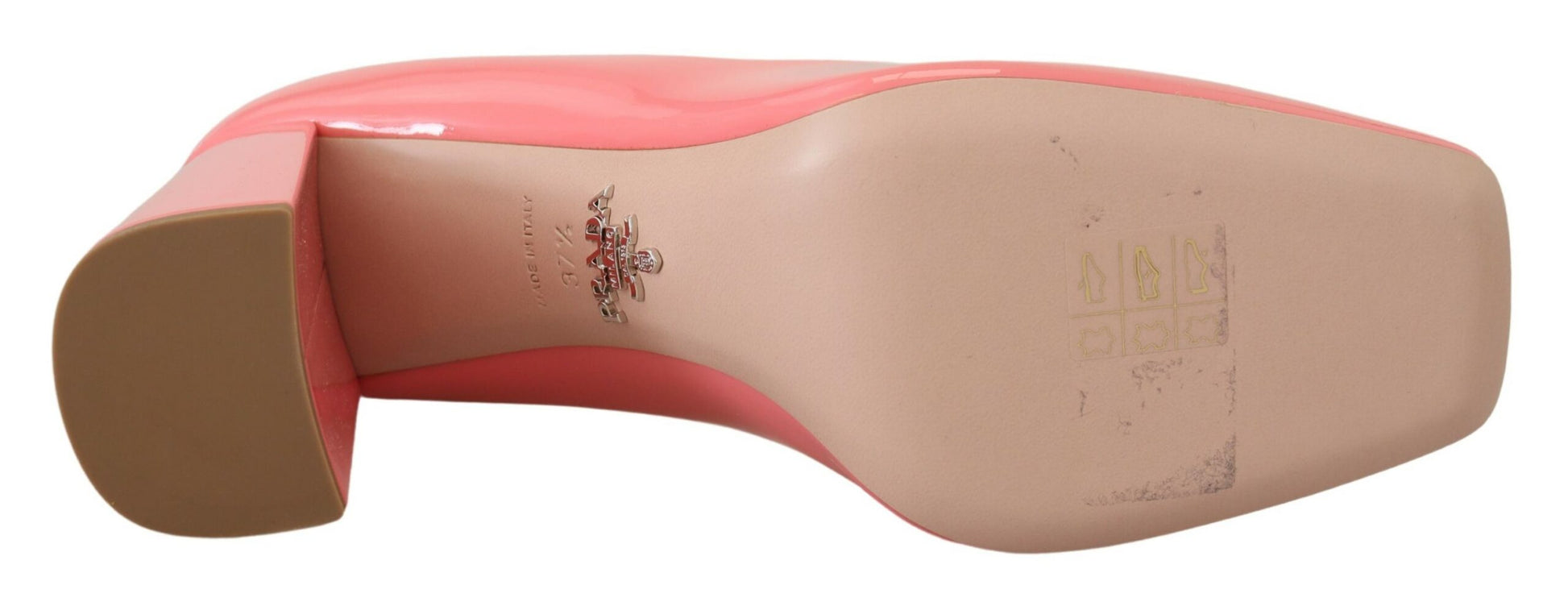 Prada Pink Patent Leather Block Heels Pumps Classic rosa