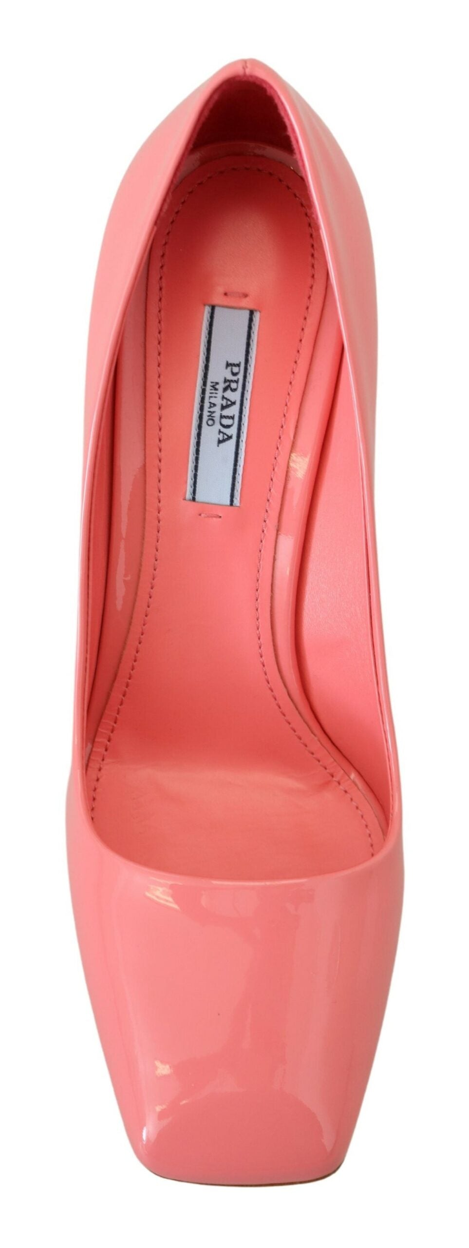Prada Pink Patent Leather Block Heels Pumps Classic rosa