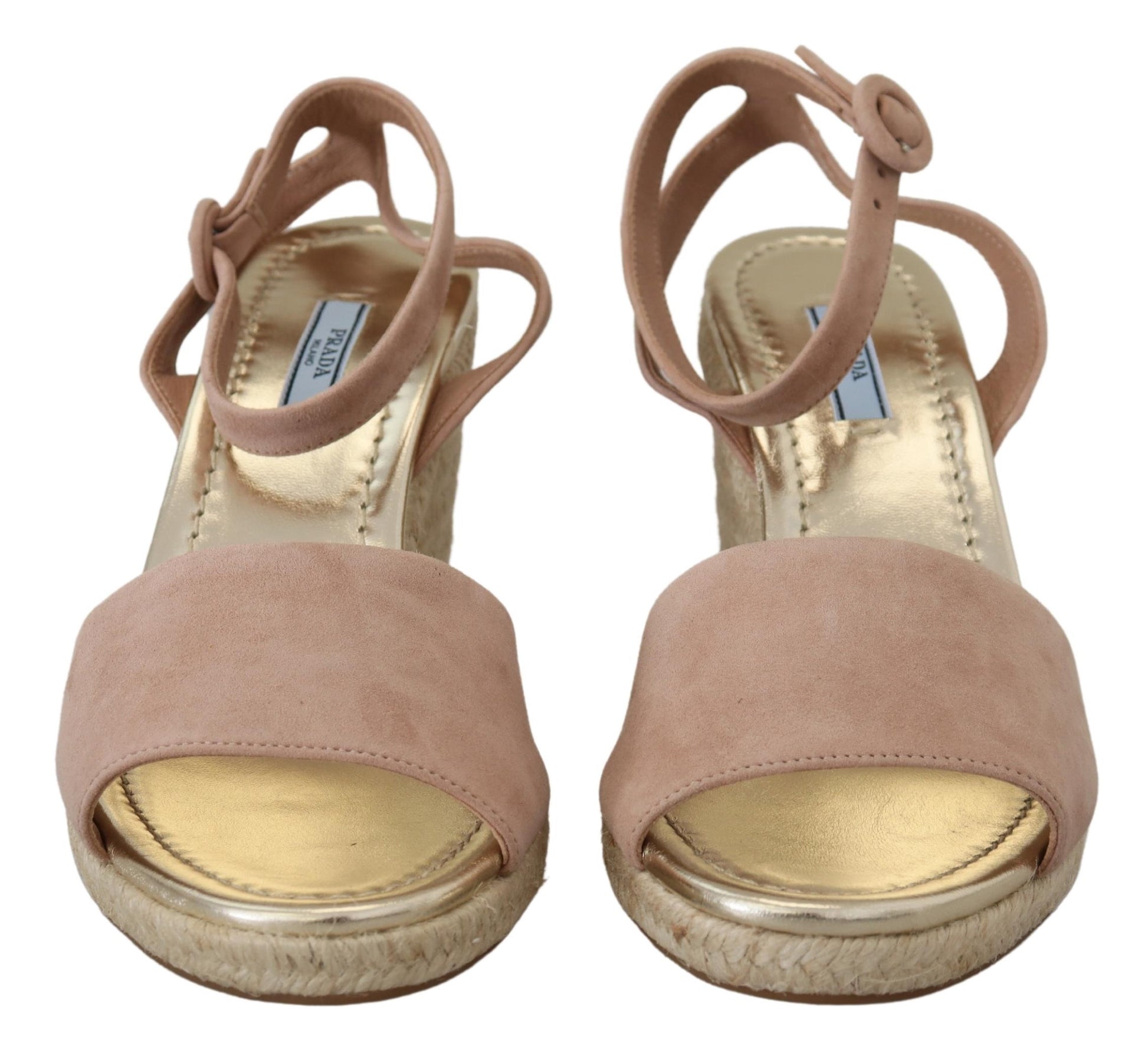 Prada Pink Suede Leather Ankle Strap Sandals rosa