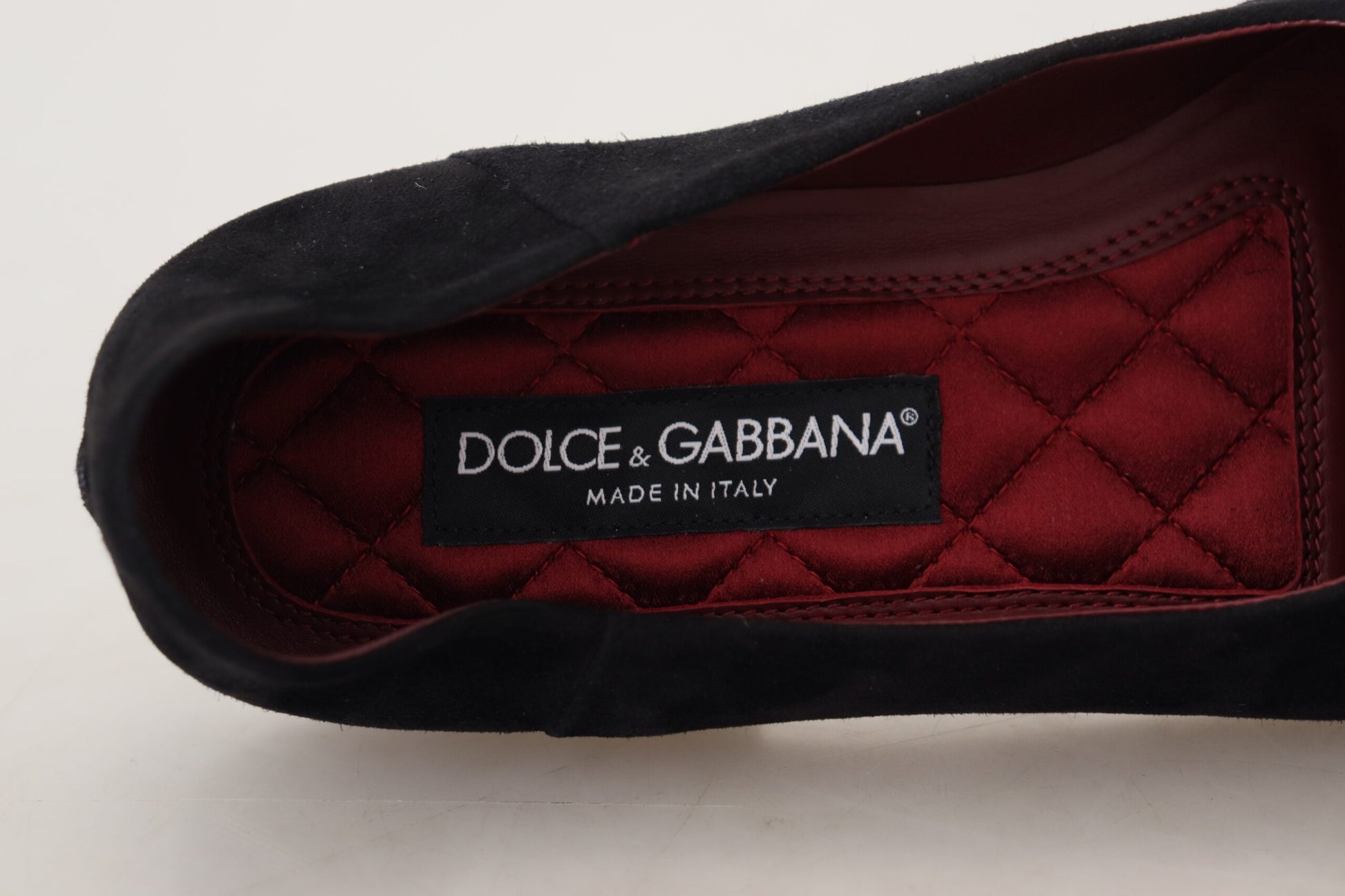 Dolce & Gabbana Black Suede Gold Cross Slip On Loafers Shoes Curated Luxury Accessories by Orvyn