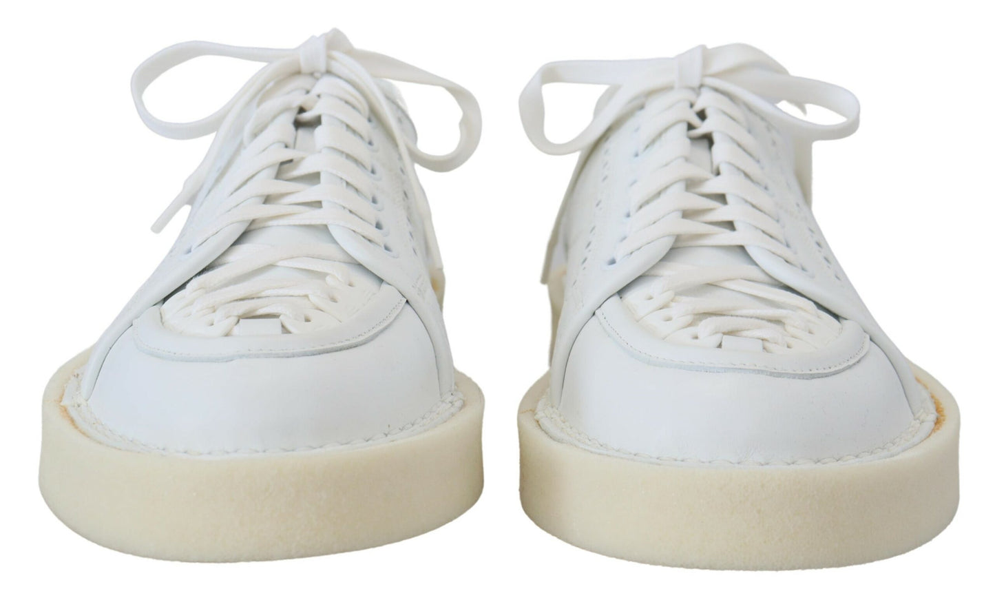 Dolce & Gabbana White Leather Low Top Oxford Sneakers Casual Shoes Curated Luxury Accessories by Orvyn