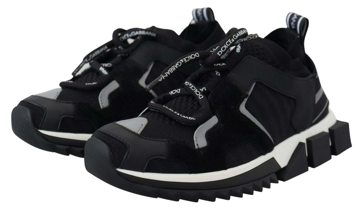 Dolce & Gabbana Black Mesh Sorrento Trekking Sneakers Shoes Curated Luxury Accessories by Orvyn