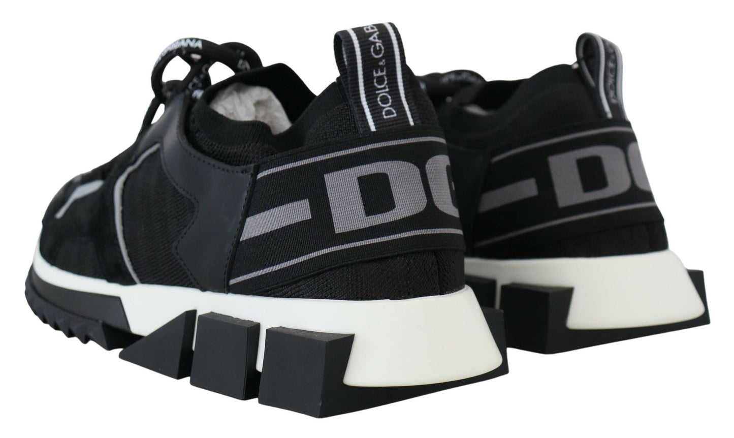 Dolce & Gabbana Black Mesh Sorrento Trekking Sneakers Shoes Curated Luxury Accessories by Orvyn