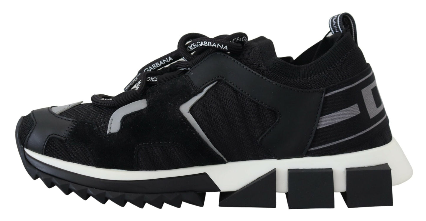 Dolce & Gabbana Black Mesh Sorrento Trekking Sneakers Shoes Curated Luxury Accessories by Orvyn