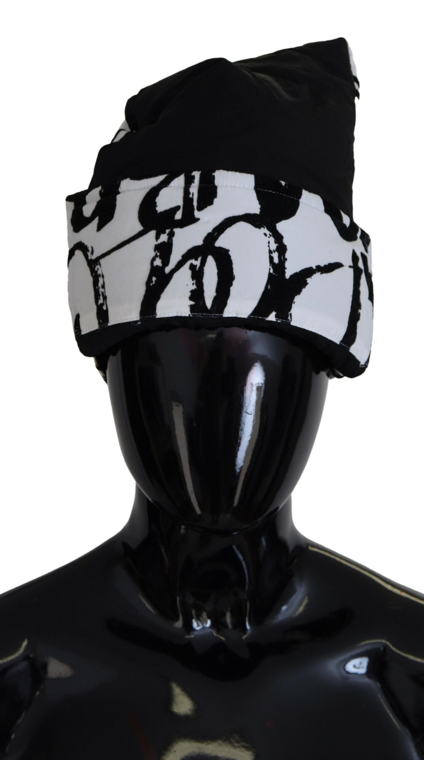 Dolce & Gabbana White Printed Nylon Women Winter Beanie Cap Hat Curated Luxury Accessories by Orvyn